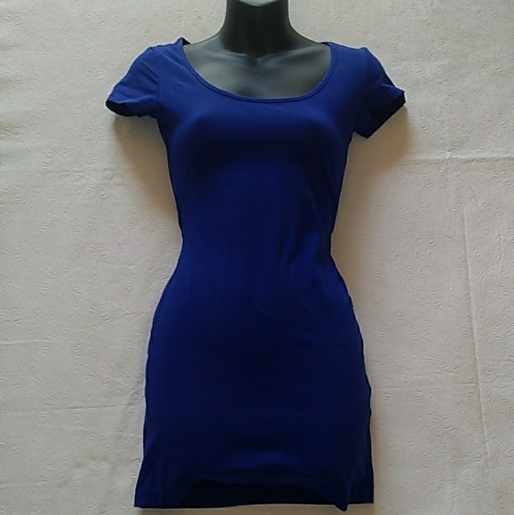 NWOT H&M Basics Royal Blue Bodycon Dress - Picture 2 of 8
